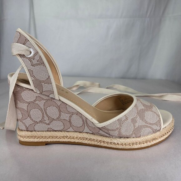 COACH Women's Page Sig Recycled Wedge - Stone/Chalk - Picture 2 of 6